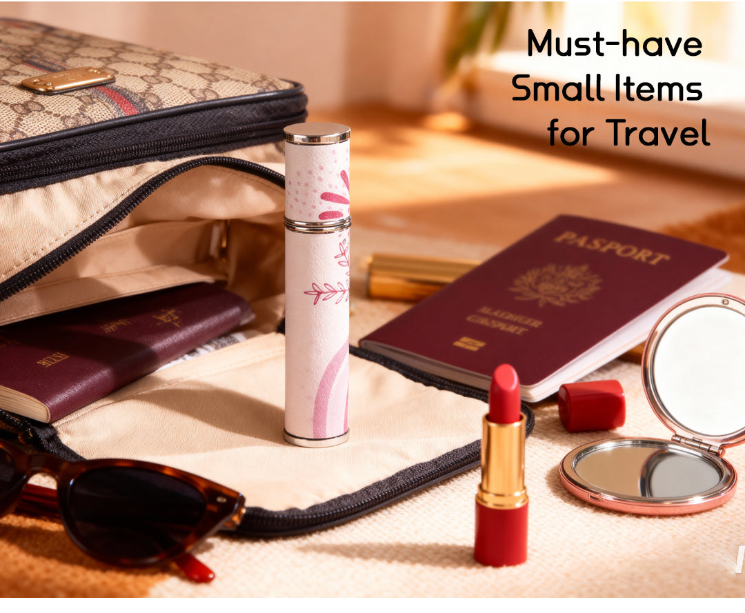 10ml Cat & Floral Portable Perfume Bottle – Refillable Travel Atomizer with Soft Lambskin Texture